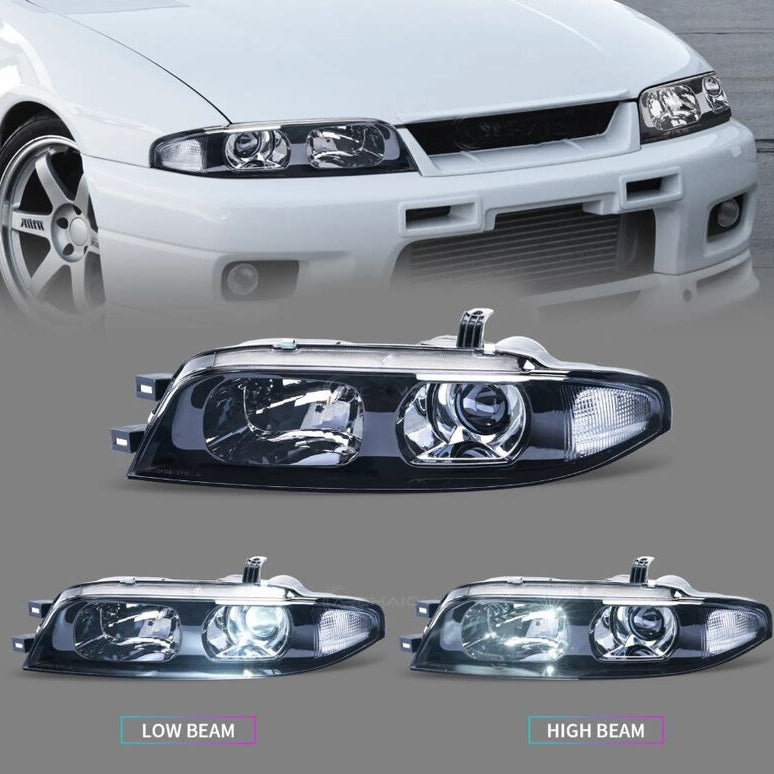 JDM Black OE Projector Headlights Fit For Nissan Skyline R33 GTR GTS25 GTS Series 1&3 - image 13
