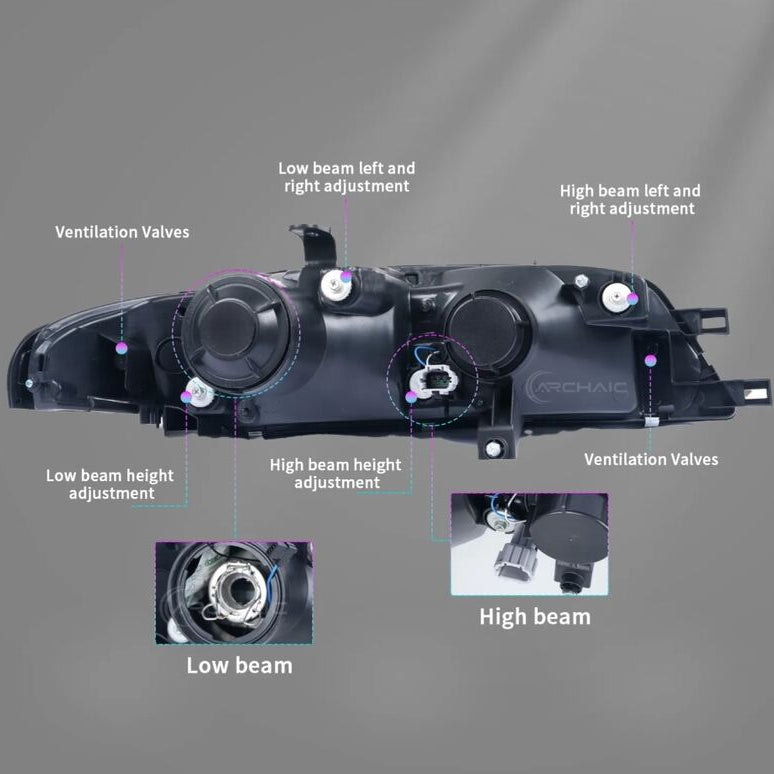 JDM Black OE Projector Headlights Fit For Nissan Skyline R33 GTR GTS25 GTS Series 1&3 - image 15