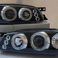 Black Angel Eye LED Projector Headlights Fit For Subaru Impreza WRX STI GC8 1992-2000 - image 1