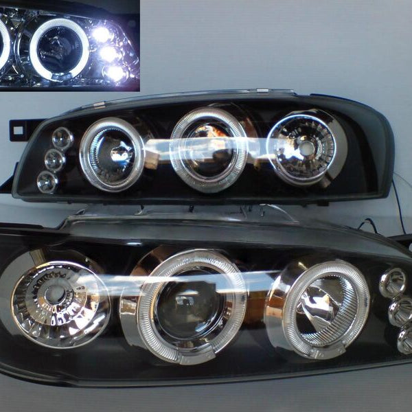 Black Angel Eye LED Projector Headlights Fit For Subaru Impreza WRX STI GC8 1992-2000 - image 2