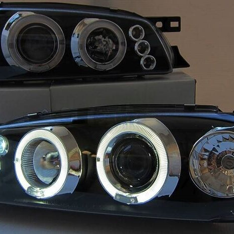 Black Angel Eye LED Projector Headlights Fit For Subaru Impreza WRX STI GC8 1992-2000 - image 3
