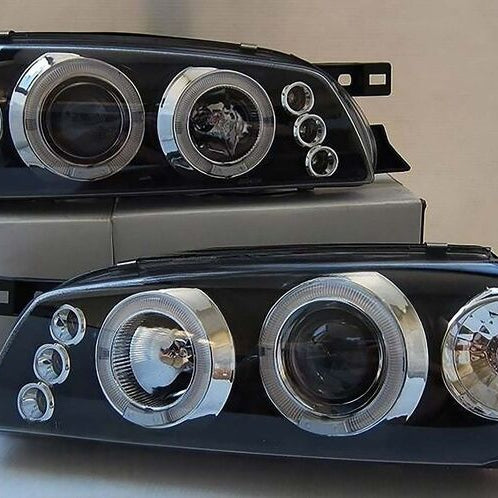Black Angel Eye LED Projector Headlights Fit For Subaru Impreza WRX STI GC8 1992-2000 - image 9