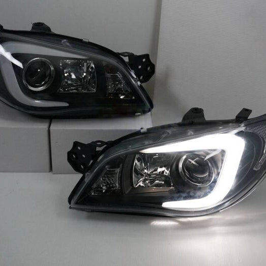 LED 3D Stripe DRL Projector Headlights Fit For Subaru Impreza WRX GD HID TYPE 2005-2007 - image 2
