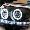 Black LED DRL Angel-Eye Projector Headlight Fit For Toyota Hilux VIGO 2011-2014 1 Pair