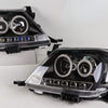 Black Ultra LED DRL Halo Projector Headlights Fit For Toyota Hilux VIGO SR5 2005-2010