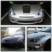 Black LED Angel-Eyes Projector Head Lights Fit For Toyota Celica SS2 1999-2005 - image 9
