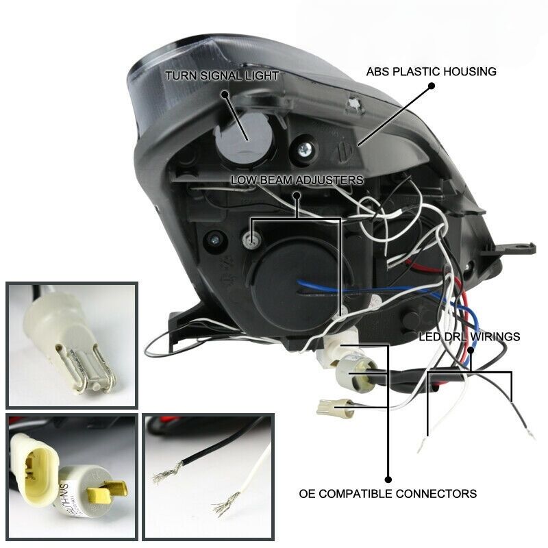 Black LED Angel-Eyes Projector Head Lights Fit For Toyota Celica SS2 1999-2005 - image 12