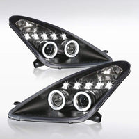 Black LED Angel-Eyes Projector Head Lights Fit For Toyota Celica SS2 1999-2005 - image 13