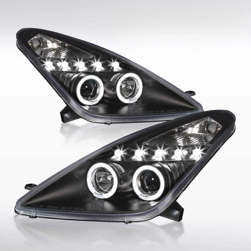 Black LED Angel-Eyes Projector Head Lights Fit For Toyota Celica SS2 1999-2005 - image 13