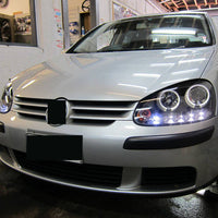 Black LED DRL Angel Eyes Projector Head Lights Fit For VW Golf V TDI GTI 2003-2008 - image 7