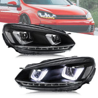 DRL Sequential LED Headlights Fit For Volkswagen VW Golf 6 MK6 GTI TDI 2008-2014 - image 1