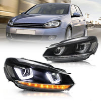 DRL Sequential LED Headlights Fit For Volkswagen VW Golf 6 MK6 GTI TDI 2008-2014 - image 3