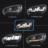 DRL Sequential LED Headlights Fit For Volkswagen VW Golf 6 MK6 GTI TDI 2008-2014 - image 6