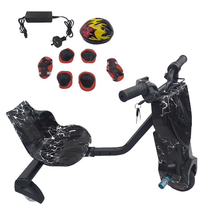 Electric Drift Go Kart for Kids 3 Wheel Ride On Trike with Bluetooth & 350W Black-Lightning - image 1