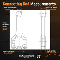 MAX PEEDING RODS 4x Connecting Rods Rod Fit For Mazda Miata MX51.616v 1.8 133mm Conrods ARP2000 - image 8
