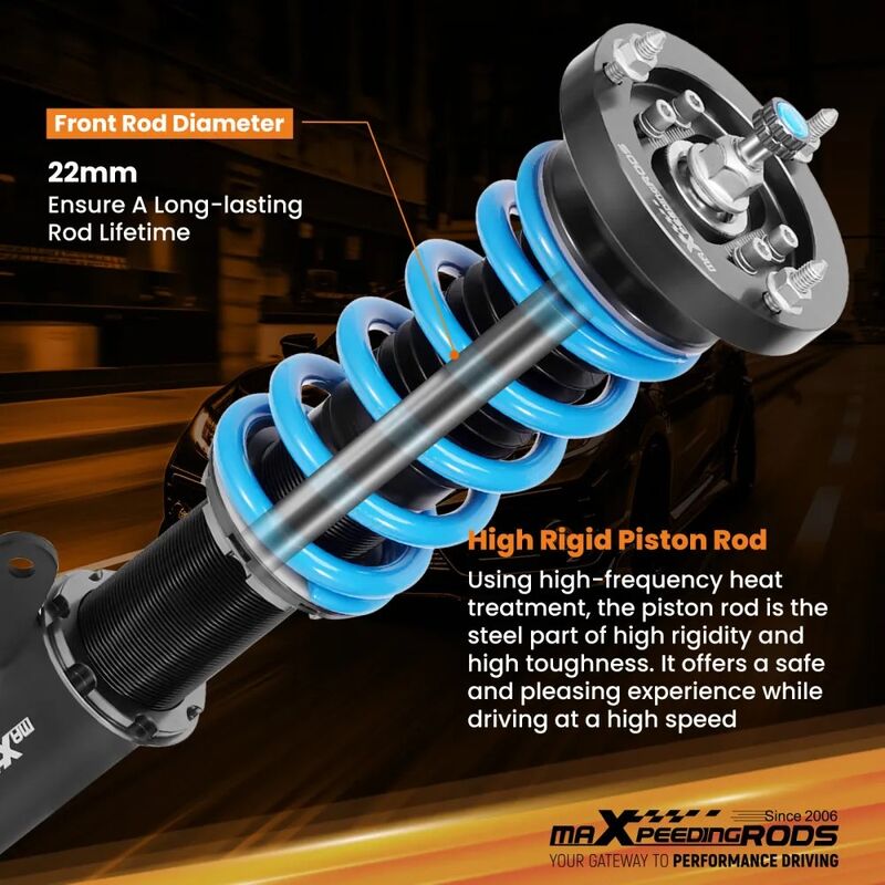 MAX PEEDING RODS 24 Ways Adjustable Damper Spring Coilover Shock Absorbe Kit Fit For BMW E46 3 Series - image 12