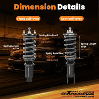 MAX PEEDING RODS 24 Levels Adjustable Coilover Fit For Honda Civic EJ EK EM EK1 EK4 EJ6 1996-2000 - image 8