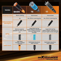 MAX PEEDING RODS 24 Levels Adjustable Coilover Fit For Honda Civic EJ EK EM EK1 EK4 EJ6 1996-2000 - image 14