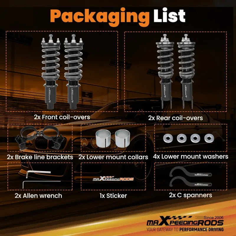 MAX PEEDING RODS 24 Levels Adjustable Coilover Fit For Honda Civic EJ EK EM EK1 EK4 EJ6 1996-2000 - image 15