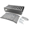 2-In-1 Multi-Use Foldable Steel Car Ramp Grey Sturdy For Loading Or Elevation