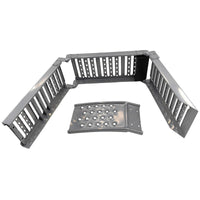 2-In-1 Multi-Use Foldable Steel Car Ramp Grey Sturdy For Loading Or Elevation - image 4