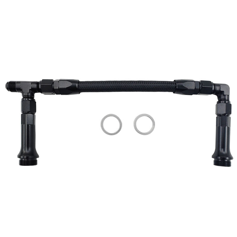 1 x Carburettor Inlet Rail Kit -6AN Black Finish Fit For Holley Dual Fuel Line - image 1