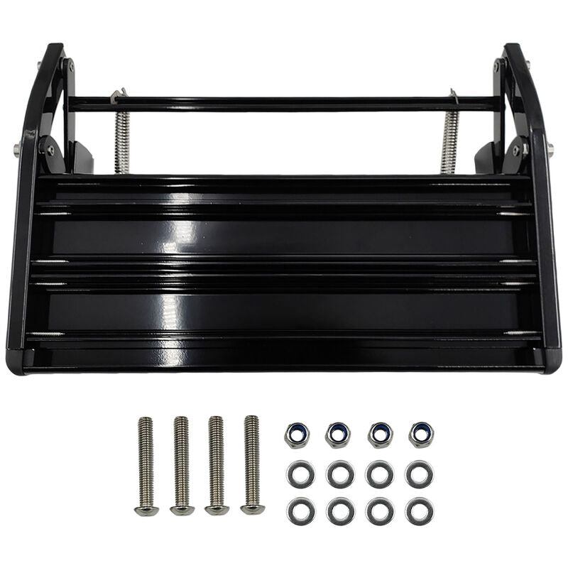 Single Caravan Step With Screws Kit Aluminium Black Pull Out Folding 550mm Fit For RV - image 3