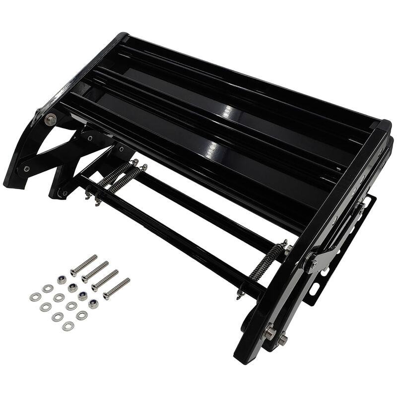 Double Caravan Step With Screws Kit Aluminum Black Pull Out Folding Fit For RV Camper Trailer - image 1