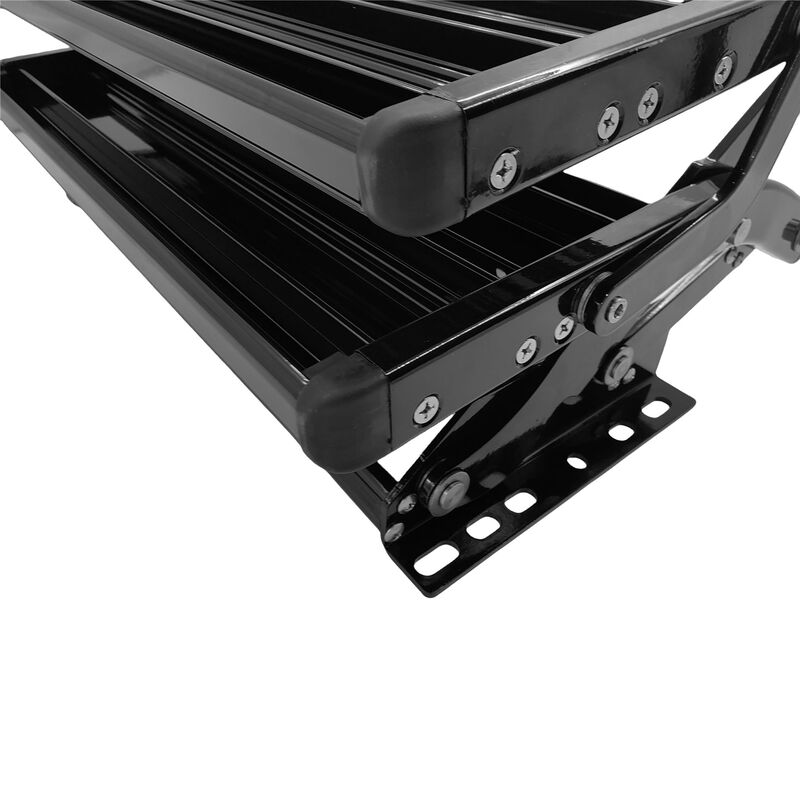 Double Caravan Step With Screws Kit Aluminum Black Pull Out Folding Fit For RV Camper Trailer - image 9