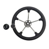 13-1/2'' Inch 5-Spoke Destroyer Style Boat Steering Wheel With Knob & Center Cap