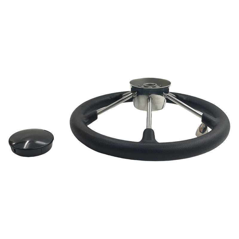 13-1/2'' Inch 5-Spoke Destroyer Style Boat Steering Wheel With Knob & Center Cap - image 4