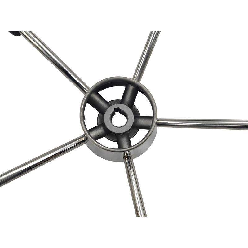 13-1/2'' Inch 5-Spoke Destroyer Style Boat Steering Wheel With Knob & Center Cap - image 6