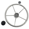5 Spoke 13-1/2 Inch 13.5'' Destroyer Style Stainless Boat Steering Wheel With Knob