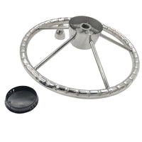 5 Spoke 13-1/2 Inch 13.5'' Destroyer Style Stainless Boat Steering Wheel With Knob - image 3