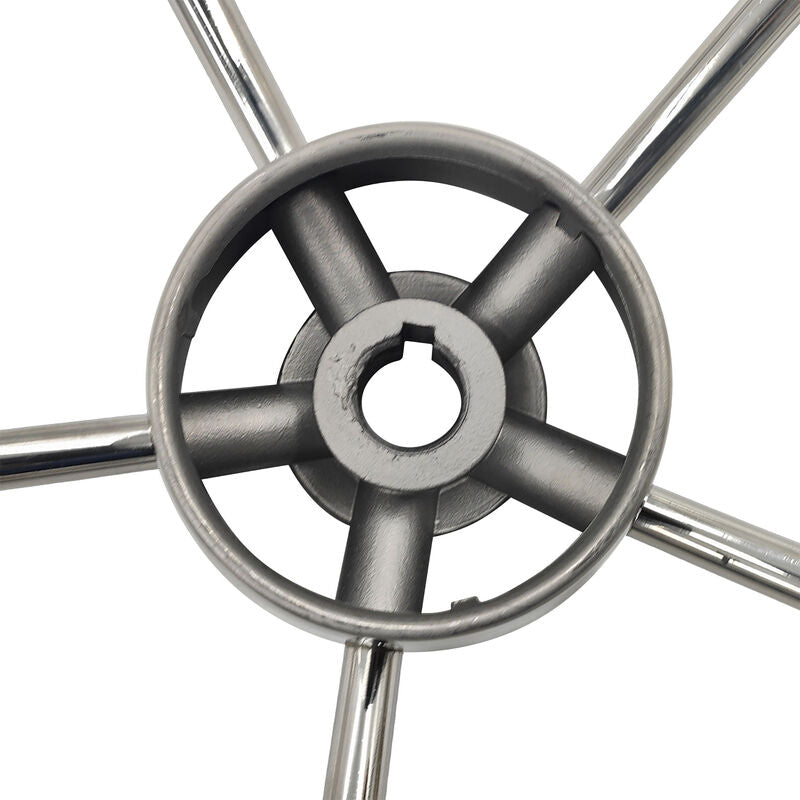 5 Spoke 13-1/2 Inch 13.5'' Destroyer Style Stainless Boat Steering Wheel With Knob - image 6