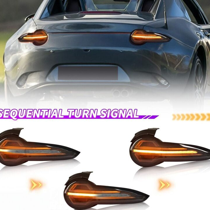 Black 3D Full LED Sequential Indicators Tail Lights Fit For Mazda MX-5 ND 2015-2022 - image 10