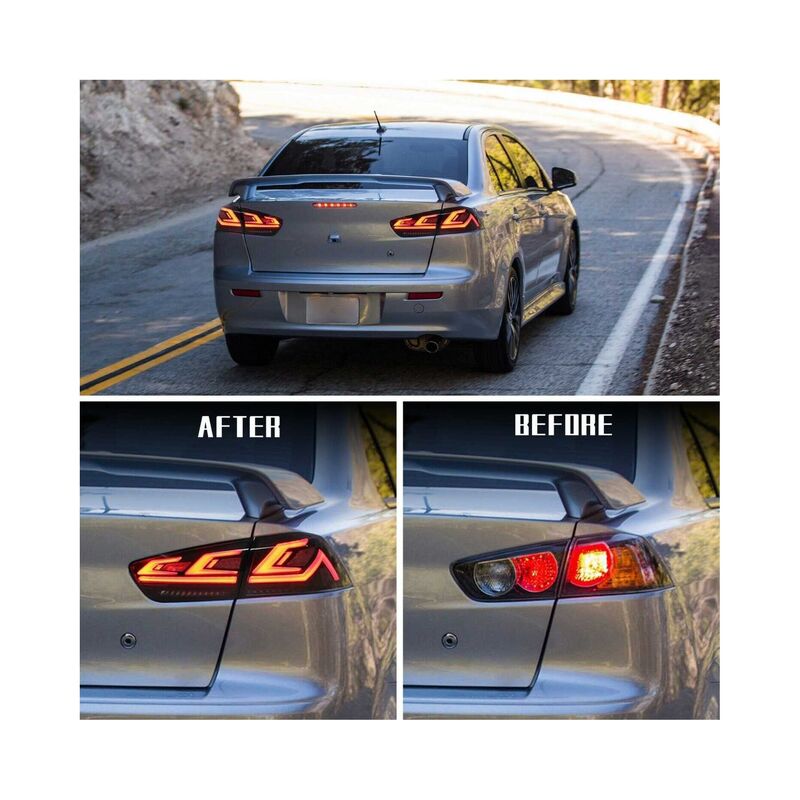 Smoke 3D V3 LED Tail Lights Fit For Mitsubishi Lancer CJ EVO X VRX 2007-2018 - image 8