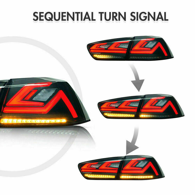 Smoke 3D V3 LED Tail Lights Fit For Mitsubishi Lancer CJ EVO X VRX 2007-2018 - image 12