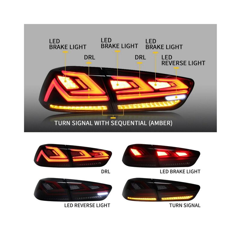 Smoke 3D V3 LED Tail Lights Fit For Mitsubishi Lancer CJ EVO X VRX 2007-2018 - image 13
