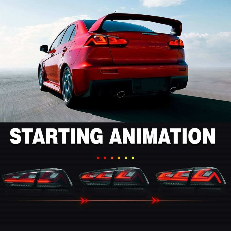 Clear Red 3D V3 LED Tail Lights Fit For Mitsubishi Lancer CJ EVO X VRX 2007-2018 - image 8