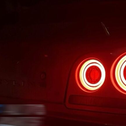 78 Works Fiber Ring LED Taillights Fit For Nissan Skyline R34 4D Sedan HR34 ER34 ENR34 1998-2002 - image 10
