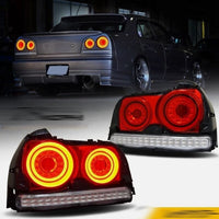78 Works Fiber Ring LED Taillights Fit For Nissan Skyline R34 4D Sedan HR34 ER34 ENR34 1998-2002 - image 11