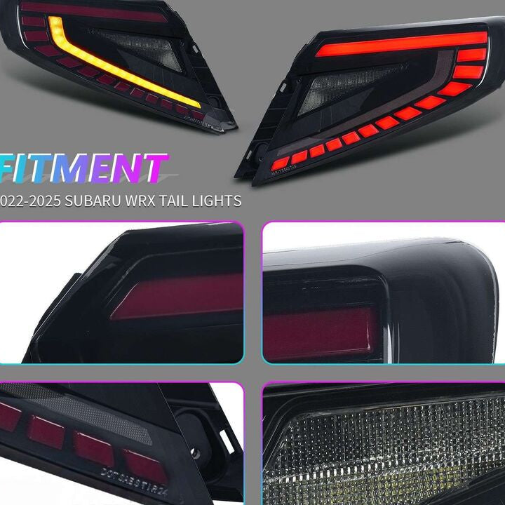 V4 Smoke Red LED Dynamic Taillights Fit For Subaru WRX VB 2022-2025 - image 7