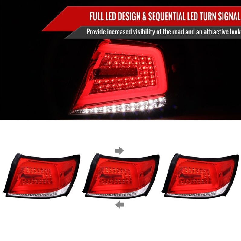 Spec D Clear Red LED Taillights Fit For Subaru Impreza WRX STI G3 4D 2008-2013 - image 4