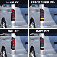 Smoke Black V3 3D Full LED Tail Lights Fit For Toyota Hiace Van 2004-2020 - image 6