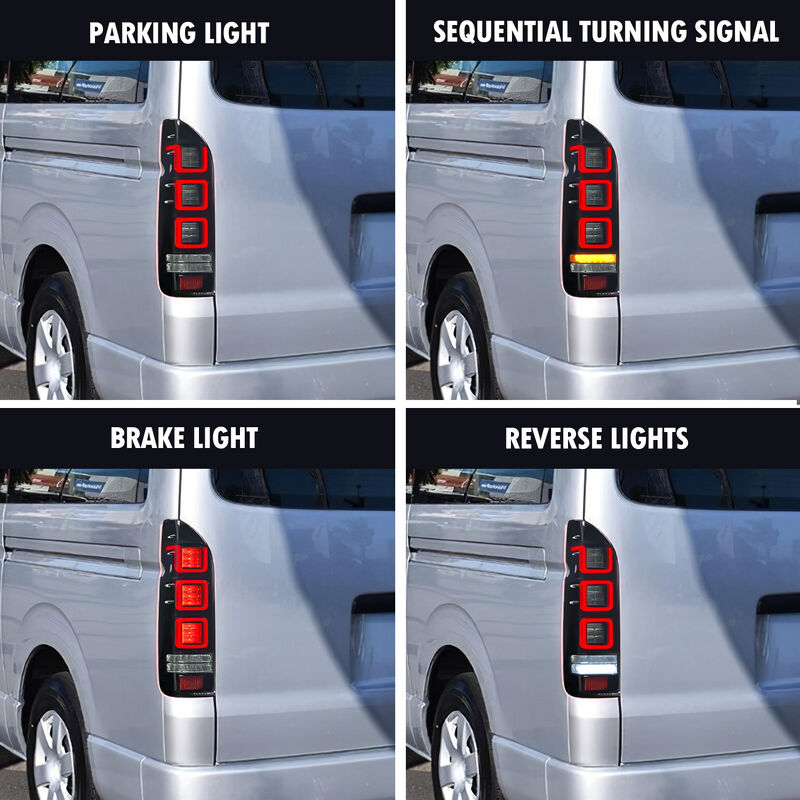 Smoke Black V3 3D Full LED Tail Lights Fit For Toyota Hiace Van 2004-2020 - image 6