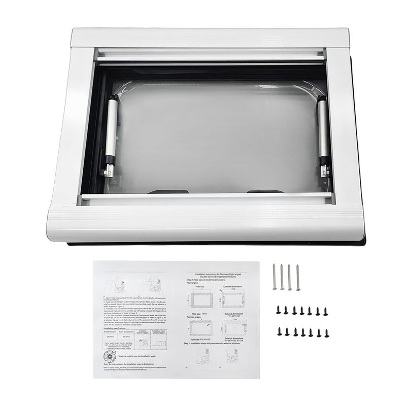 RV Caravan Push Out Flat Window 350x500mm Fit For RVs Campers Mobile Homes - image 1