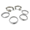 Pair 2.5" Inch V-Band Clamps Flange Kit 304 Stainless Steel Exhaust Pipe