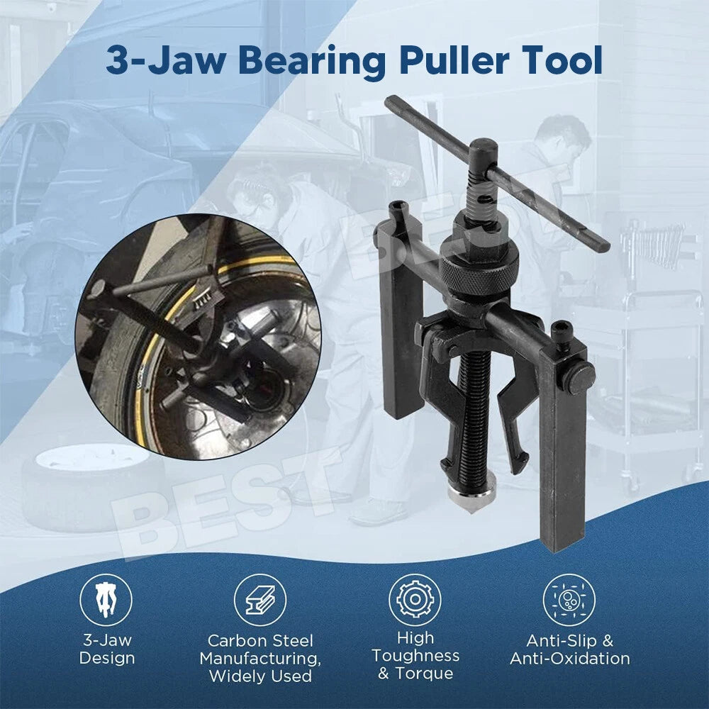 3 Jaw Pilot Bearing Puller Inner Wheel Gear Extractor Bushing Remover Tool Kit - view 1