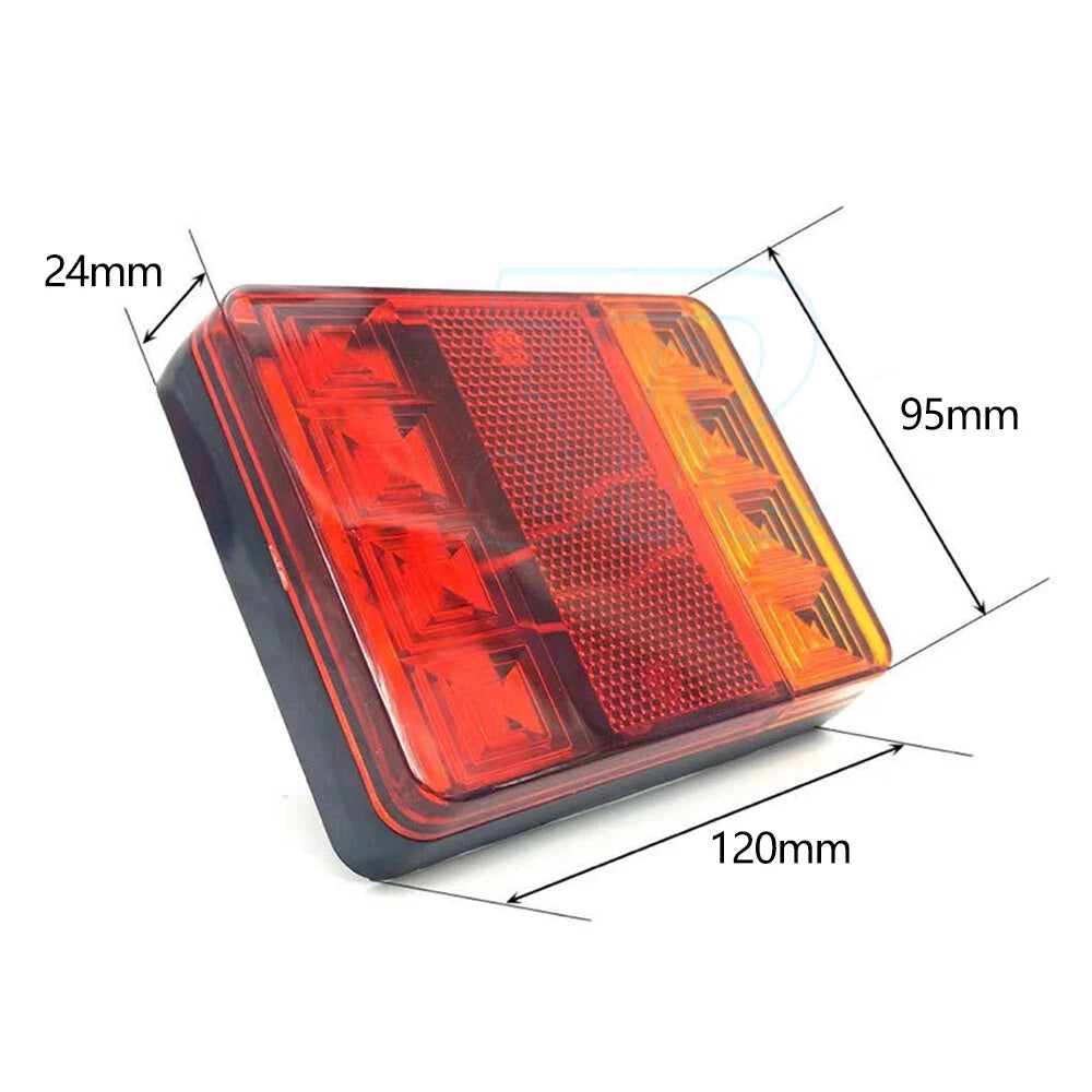 2X Trailer tail lights 8 LED Stop Tail Lights Submersible Boat Truck Lamp Lights - view 2
